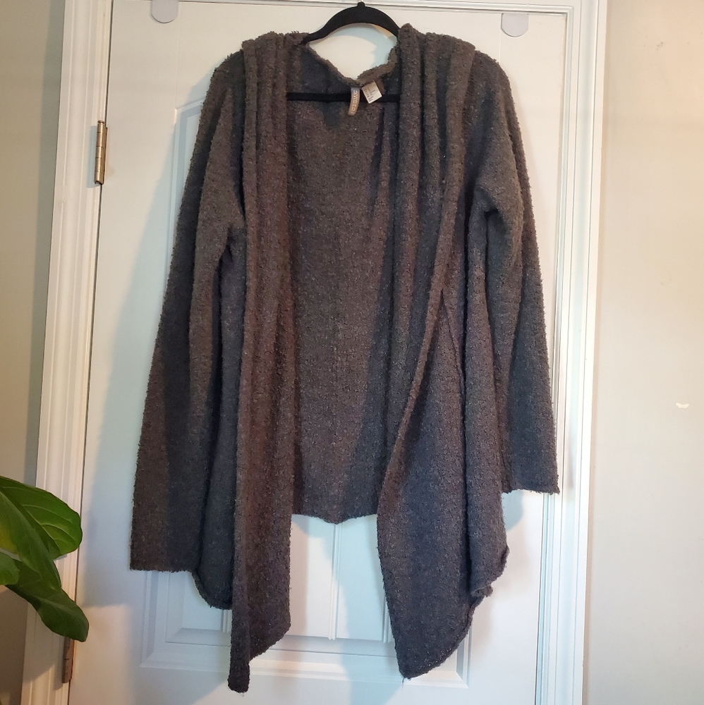 HOODED KNIT CARDIGAN